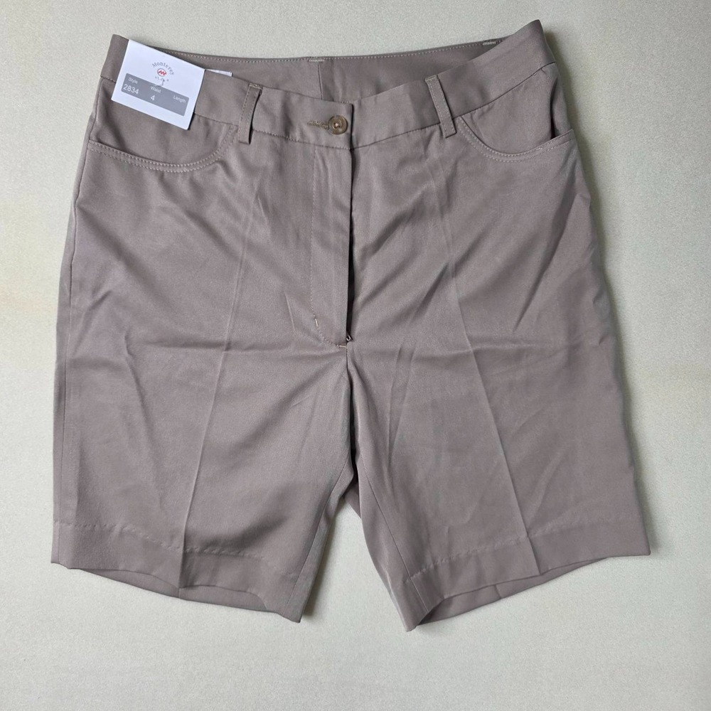 Monterey Club Women's Golf Shorts Size 4 Khaki Beige Stretch Classic 2834 NWT